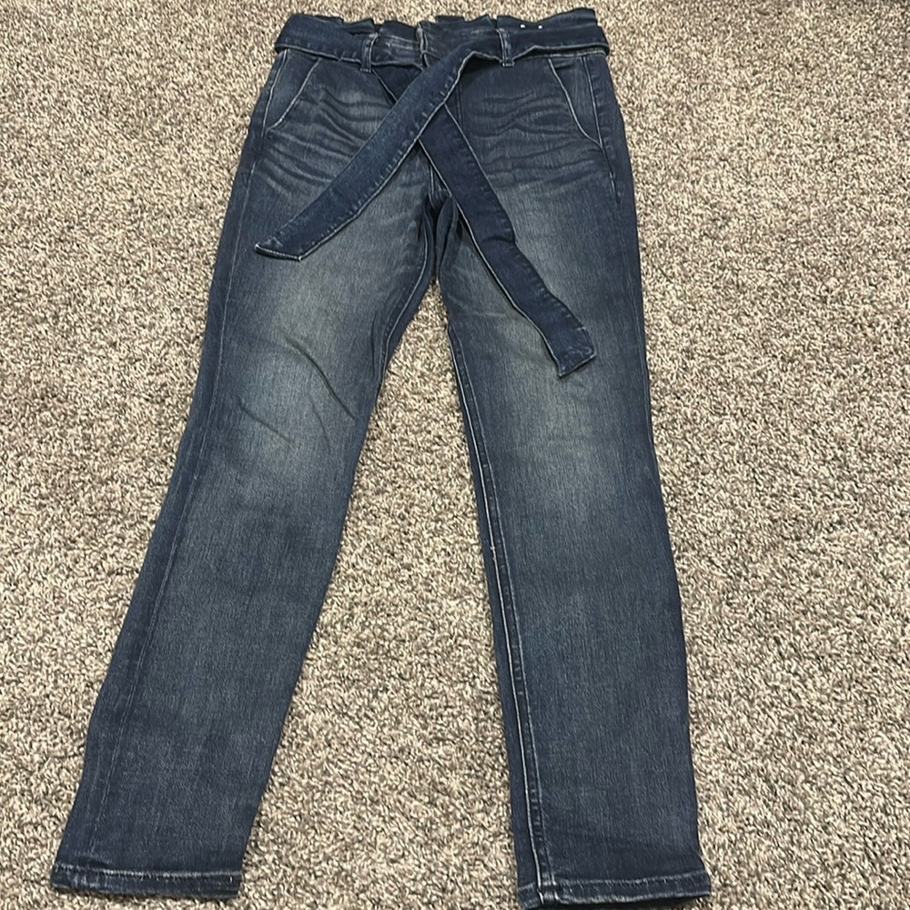 Express High Waisted Paperbag Jeans with Tie
